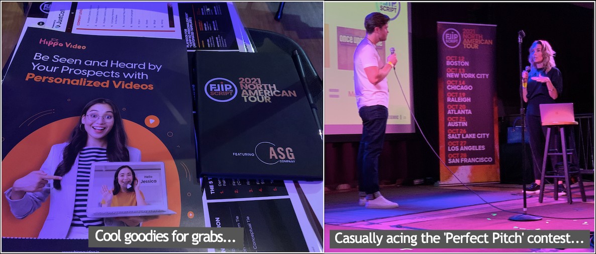 Hippo Video (@thehippovideo) on Twitter photo It was so amazing to see all the attendees of the North American Sales Tour-2021 by <a href="/FliptheScriptCo/">Flip the Script</a>
A big shout out to Heidi Sopczak Quaschnick and Mark Skinner for winning the 'Perfect Pitch' contest! 🏆
Get ready, Raleigh. We'll see you on Oct 19.
#FliptheScript #SalesTour It was so amazing to see all the attendees of the North American Sales Tour-2021 by <a href="/FliptheScriptCo/">Flip the Script</a>
A big shout out to Heidi Sopczak Quaschnick and Mark Skinner for winning the 'Perfect Pitch' contest! 🏆
Get ready, Raleigh. We'll see you on Oct 19.
#FliptheScript #SalesTour