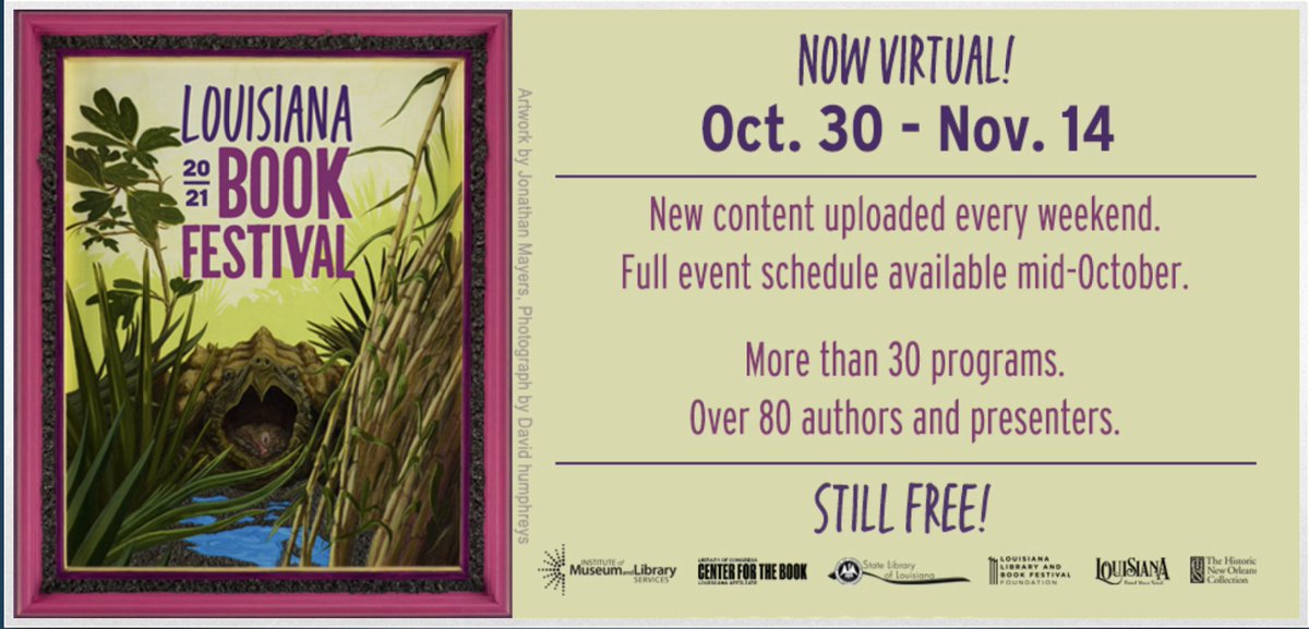 📚Mark your calendars! The Louisiana Book Festival is coming up soon w/ 3 weekends of virtual events! You can catch “Murder, Mysteries, and Secrets from the Past” with K. Ancrum, Kristin Lambert, Jennifer Moffett, Ashley Poston & me on Nov. 12! kitfrick.com/events-news/