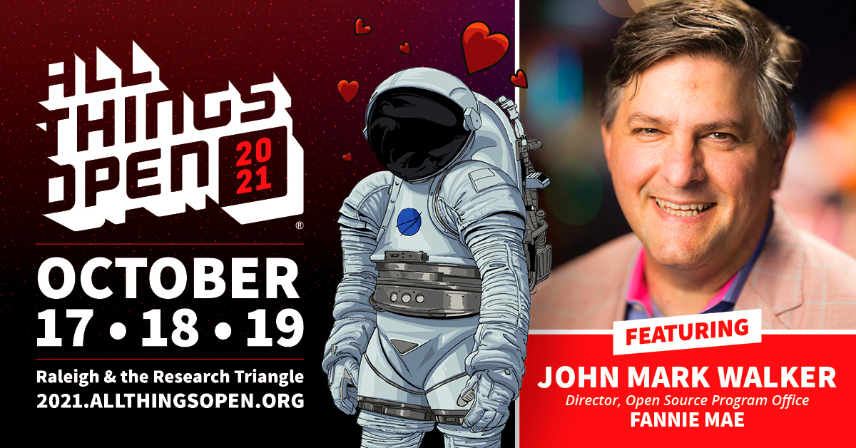 We're excited to have John Mark Walker - @jm_stuff, Director, Open Source Program Office at Fannie Mae, presenting 'OSPO 3.0: the evolution of the open source program office'  #AllThingsOpen!  ed.gr/dnl5o