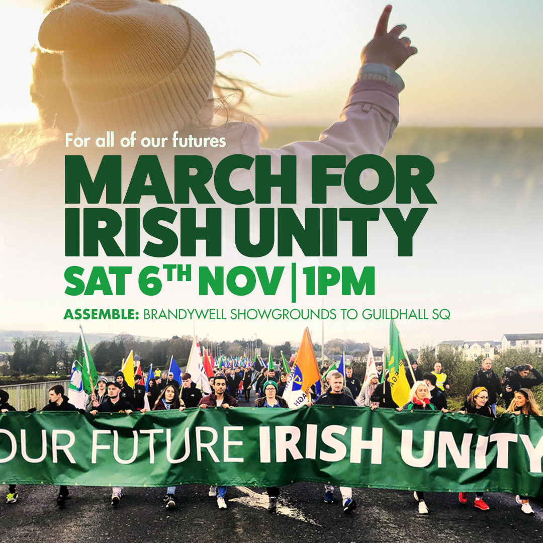 UnityYes's tweet image. The #Irishunity community will be finally mobilising again on the 6th November in Derry.

Everyone Welcome

#YesForUnity #think32 #UnitedIreland