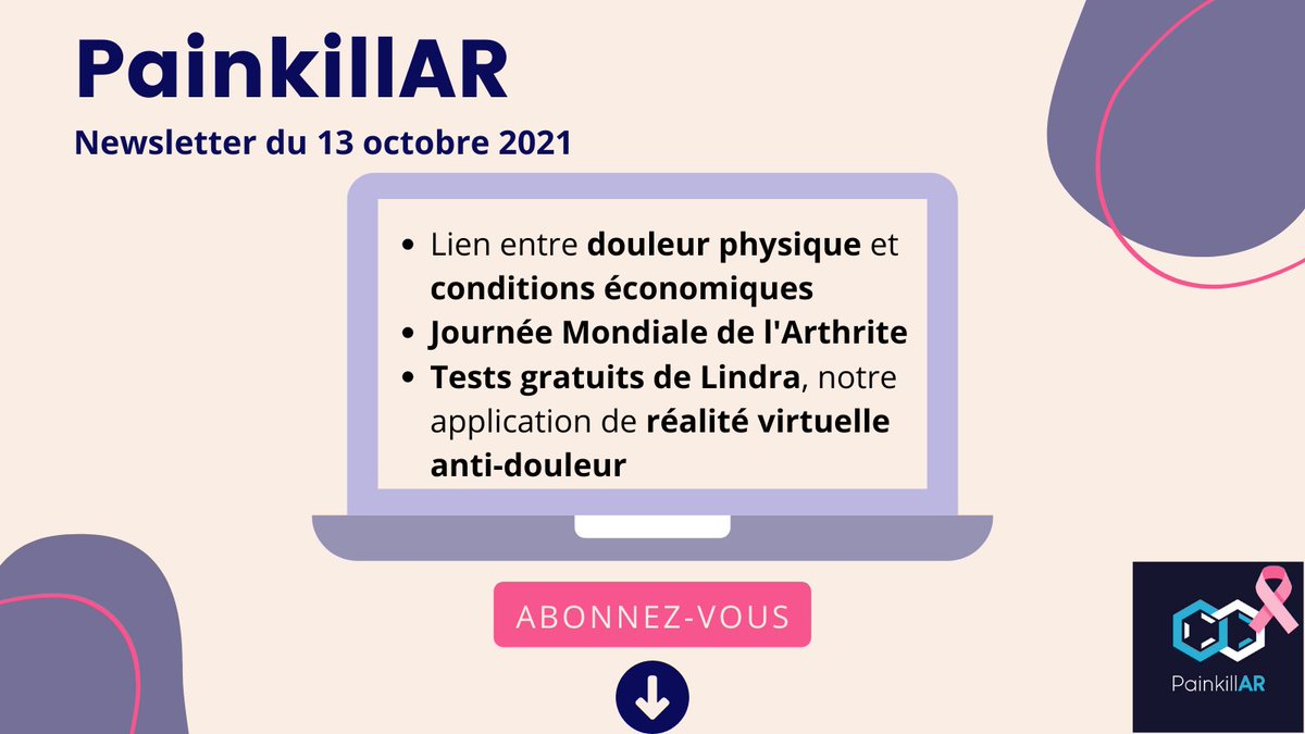 Painkill_AR's tweet photo. La meilleure newsletter #douleur et #neuropsy de France 🇫🇷 @Painkill_AR 13/10/2021
À lire ici👉https://t.co/AxFqzlNObv
Abonnez-vous👉https://t.co/AjABB95stJ
#douleurschroniques #spondyloarthrite #spondy #fibromyalgie #SDTB #lupus #réalitévirtuelle #maladieinvisible https://t.co/jW8TgncJ16
