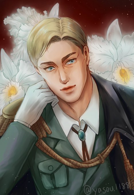 エルヴィンお誕生日おめでとうございます🎉🎉🎉
Happy Birthday Erwin Smith✨🎂✨

兵団服を趣味で謎アレンジしてみました🙇🏻‍♂️

#エルヴィン・スミス生誕祭2021 