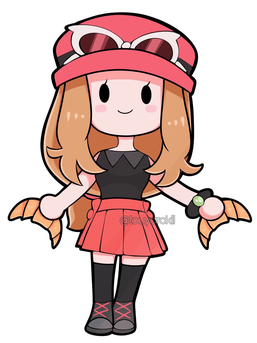 serena (pokemon) 1girl skirt smile solo long hair thighhighs hat  illustration images