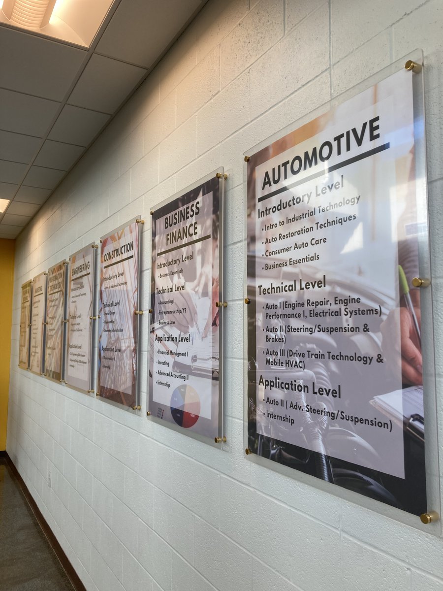 NewtonHSKS's tweet photo. Drum roll please...

The CTE Wall is complete! Our career and technical education program is a huge part of the high school and our community. We are proud to put that on display to our students and guests to our buildings! #RailerPride #RailerCTE https://t.co/e1CdMyJXwD