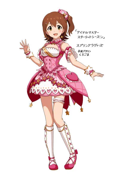 祝🎊本日発売「アイドルマスタースターリットシーズン」
「スプリングラヴァーズ」衣装デザインをさせて頂きました🌸

お祝いとしてデザイン画など初公開です!
ゲーム内で超美麗に仕立てて頂いてますので是非✨ 
