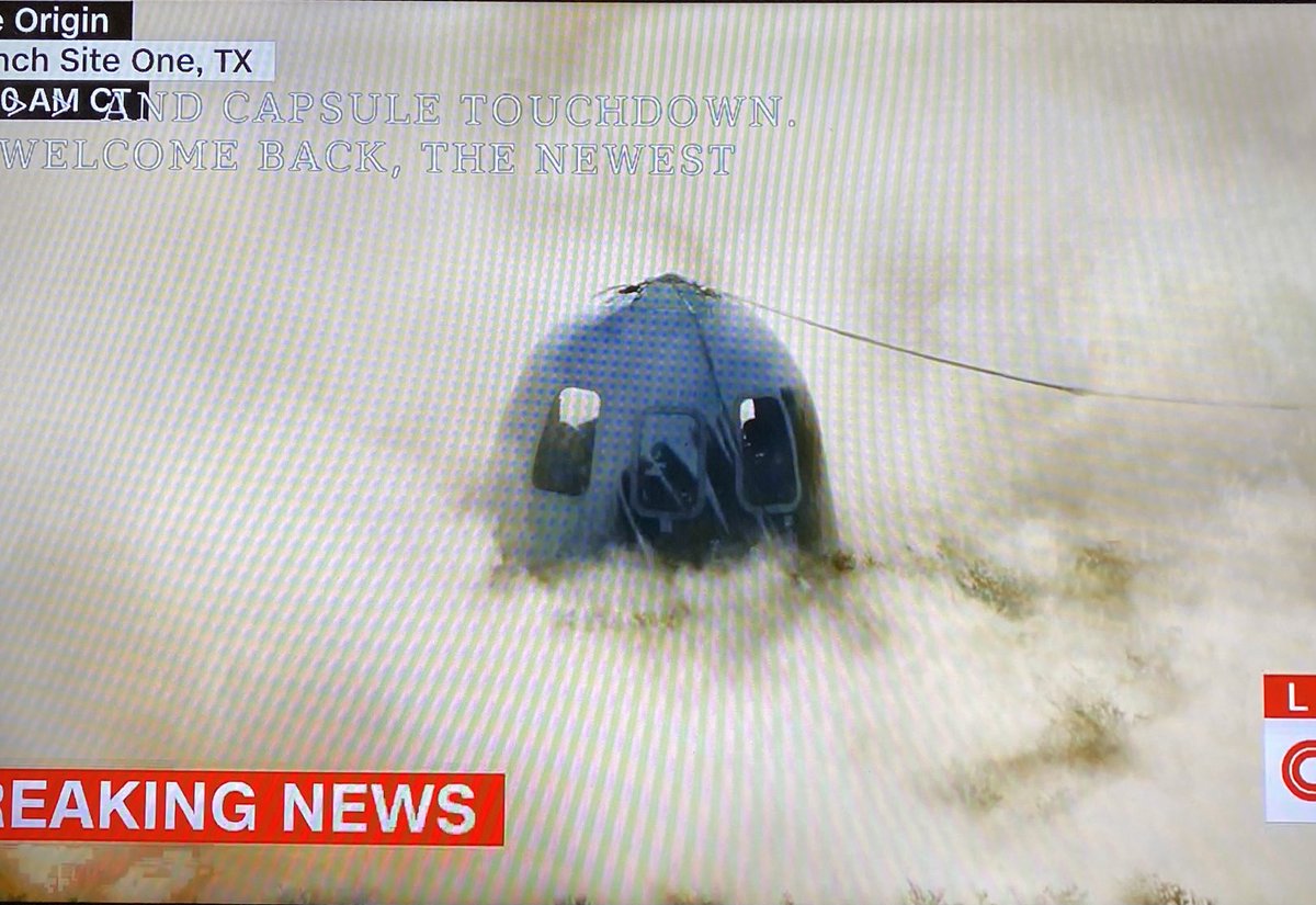 Even better than when ⁦<a href="/JeffBezos/">Jeff Bezos</a>⁩ went up! Welcome home ⁦<a href="/WilliamShatner/">William Shatner</a>⁩ ⁦#CaptainKirk <a href="/startrek/">Star Trek</a>