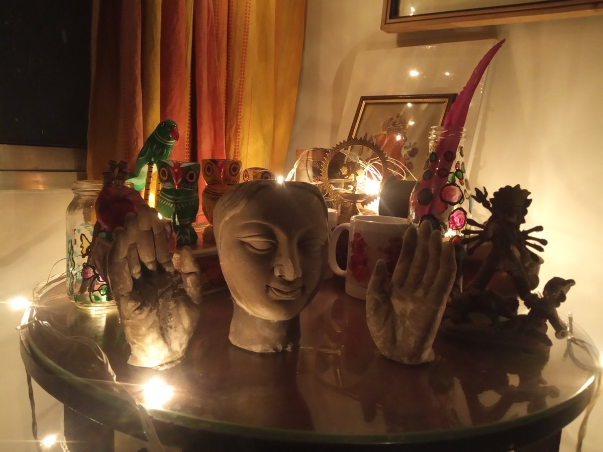 Ma was a little sad that she couldn't be a part of the revelry this year, so I brought the celebration home. 
#DurgaPuja2021