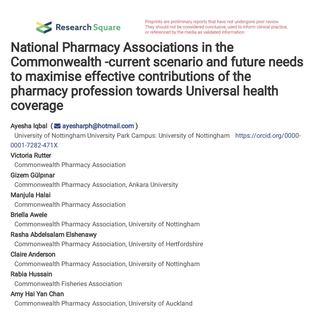 salam_rasha's tweet photo. Happy to share in this amazing and impressive published paper with @CW_Pharmacists, with great teamwork @ReturnoftheVIC ❤️
#Virtual_Tour for 30 #Commonwealth countries to explore priorities areas for pharmacy development
#Download link:
https://t.co/lg3VSsN3bY
@DrDianeAshiru https://t.co/98U1PyBVwK