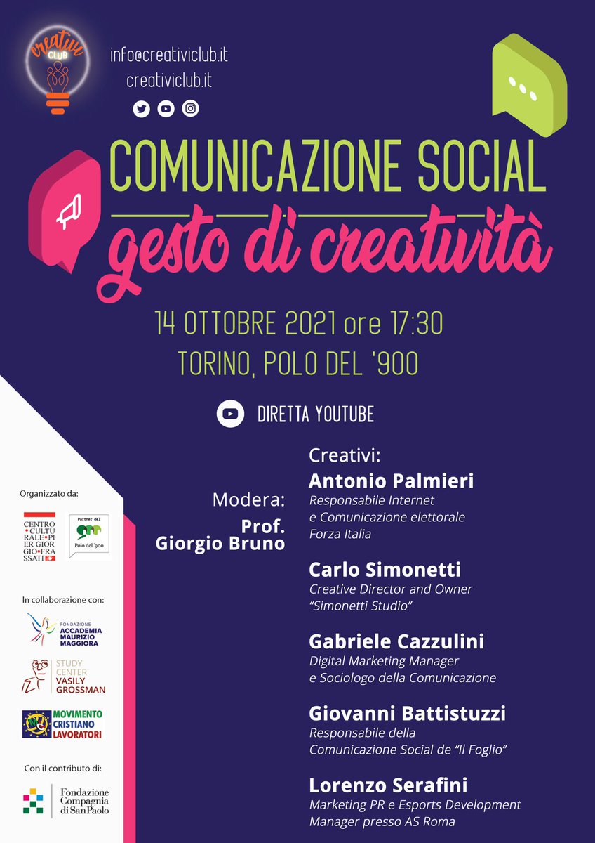 antoniopalmieri's tweet photo. In che modo la comunicazione #social può essere un gesto creativo? Sono curioso di ascoltare cosa diranno gli altri relatori e grato per l'invito a @creativiclub. Se sei curioso anche tu, puoi seguirci in diretta su https://t.co/tU1xKzTSQg oppure qui: https://t.co/tQ5Gn8PaOs. https://t.co/on7ndGmuVt