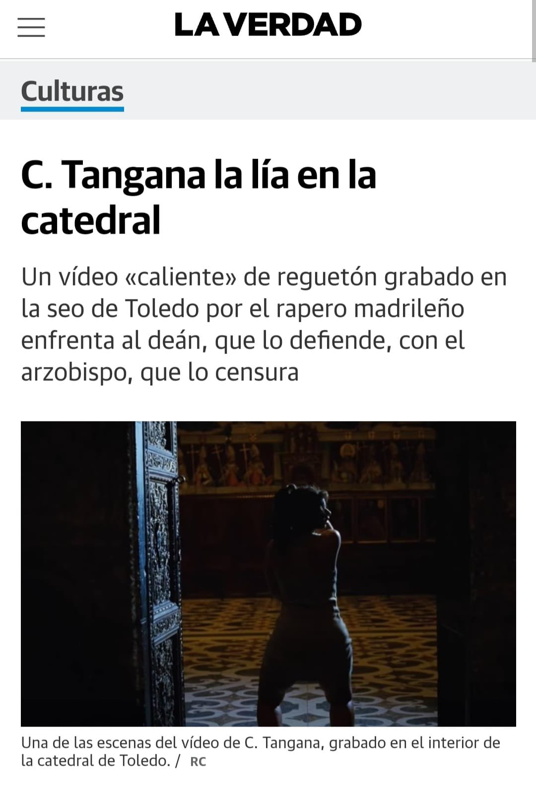 Excomulgan a CTangana por videoclip en el que una muchacha hace twerk en iglesia