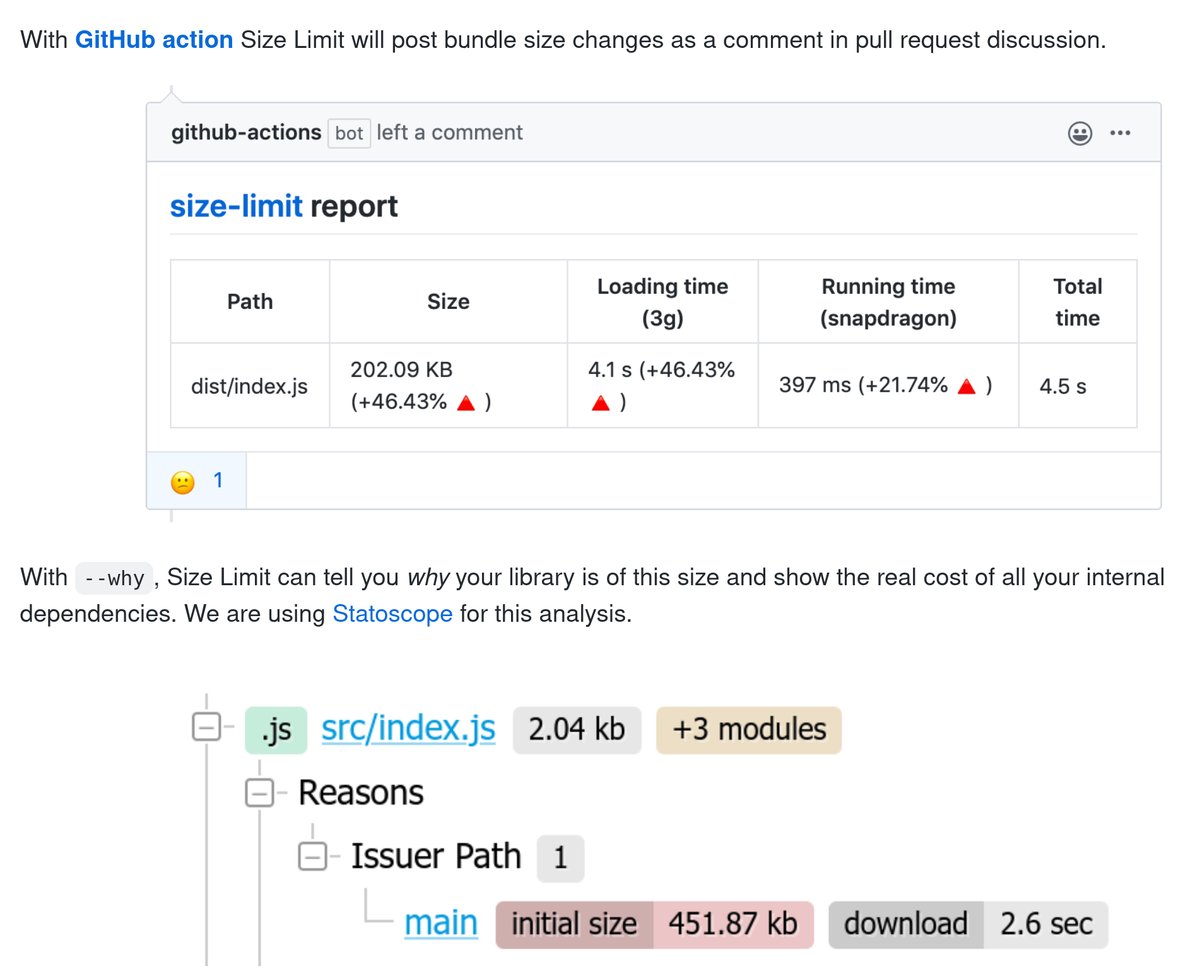 Our own <a href="/ai/">anand iyer</a> has released a new version of Size Limit, a performance budget tool to keep your app’s JS bundle size small, or track the performance cost of open source libraries.

In 6.0, we switched to webpack 5 and Statoscope to analyze bundles.

amp.gs/j1z75
