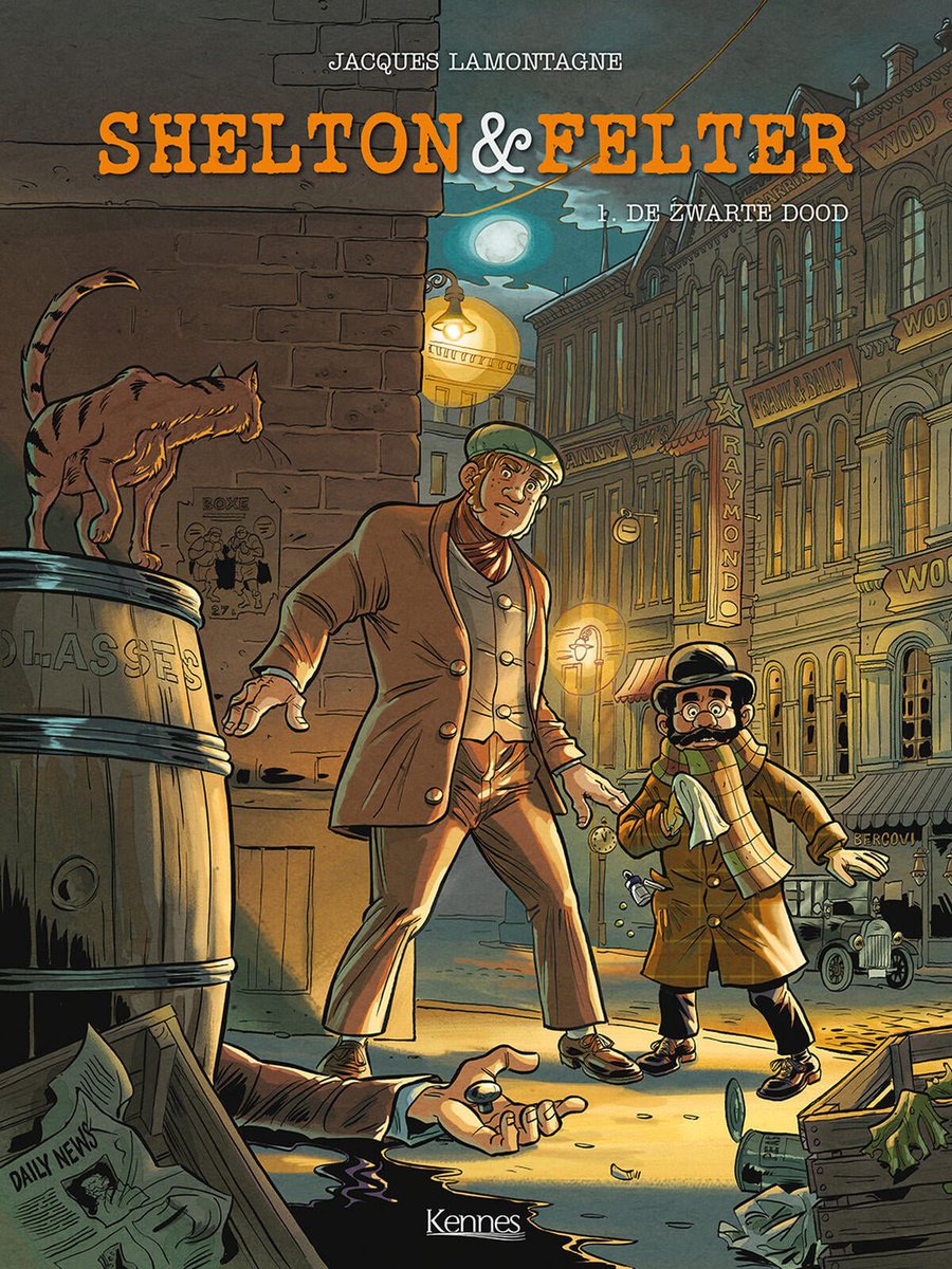 stripland_BENL's tweet photo. De Zwarte Dood, het eerste detective-avontuur van #Shelton & #Felter, is verschenen bij #Kennes. Boston, 1924. Een ex-bokser en een boekhandelaar met ziektevrees proberen mysterieuze moorden op te lossen. Van #JacquesLamontagne, bekend van #WildWest, #Aspis en De #Druïden. https://t.co/98a1p3uBsX
