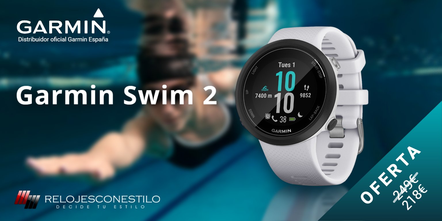 Relojes con Estilo on X: El Garmin Swim 2 es un smartwatch para natación  con GPS diseñado para controlar la frecuencia cardiaca y realizar un  seguimiento de la distancia, el ritmo, el