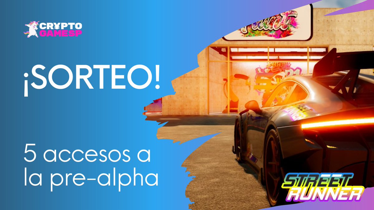 CryptoGamesp's tweet photo. Hemos estado hablando con la gente de @StreetRunnerNFT y vamos a realizar un sorteo de 5 accesos a la pre-alpha. 

Para participar:

1⃣ Seguir a @StreetRunnerNFT 
2⃣ Seguirnos a nosotros @CryptoGamesp  
3⃣ Y hacer RT al Tweet

Termina el: 20/10/2021
🤞Suerte🤞
 #NFTGames https://t.co/Sj9ojlCkpM