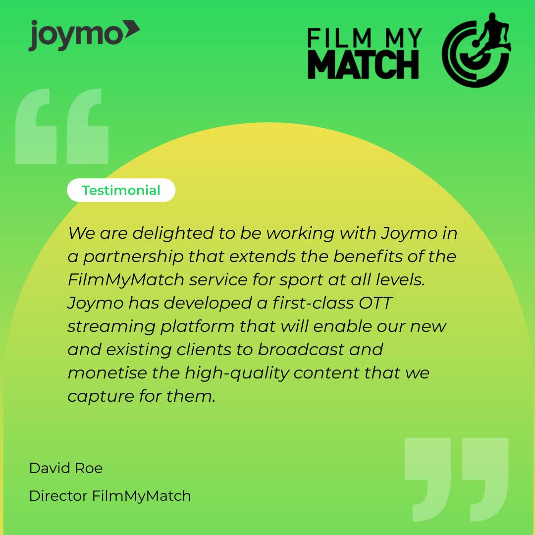 joymo_tv's tweet photo. #ICYMI: 
Joymo has established an exclusive agreement with 
@FilmMyMatch to deliver live streaming, video management and production services to governing bodies, leagues, sports clubs and athletes across the UK. #content #production #video #livestreaming #sport #OTTplatform #tech https://t.co/nY2vddZU0v