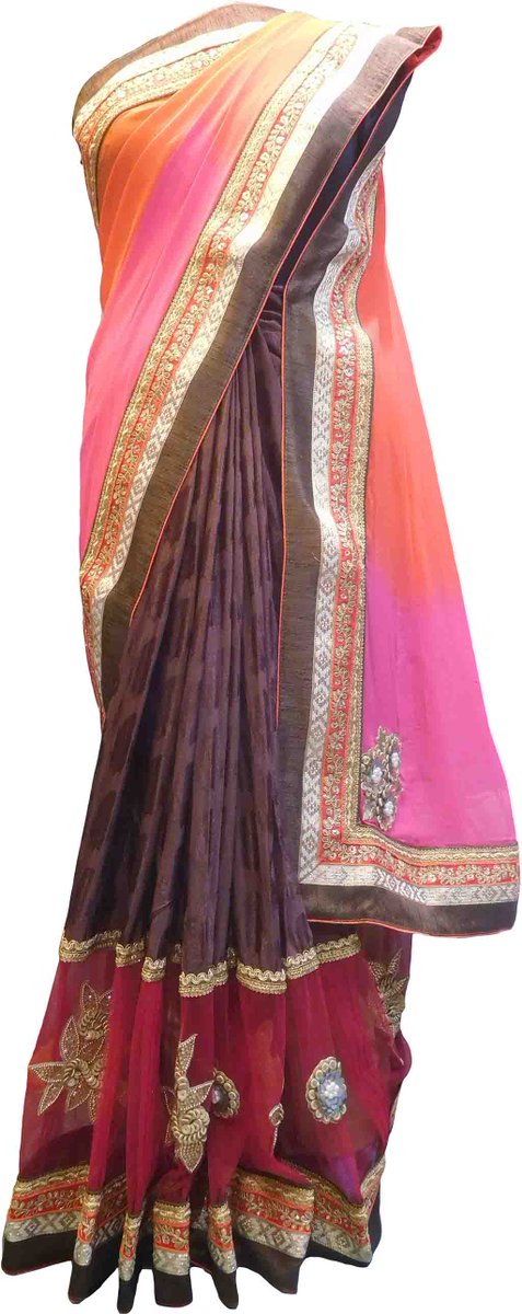 smsarees's tweet photo. SMSAREE Pink Orange &amp; Brown Designer Wedding Partywear Georgette (Viscos) &amp; Net Pearl Sequence &amp; Zari Hand Embroidery Work Bridal Saree Sari With Blouse Piece F442 https://t.co/ib9KRJ6hUh #sale #designer #festival #smsaree #Lady https://t.co/zGYAz0AmJ9