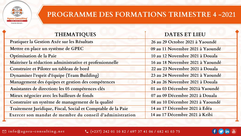 AgoraConsult1's tweet photo. #SaveTheDate💡
Cadres et agents des secteurs public, privé et de la société civile, découvrez notre programme de formations Trimestre 4-2021.
Afin de prendre part à l'un de nos ateliers de renforcement des capacités, contactez nous :
📧:info@agora-consulting.net
#AgoraLearning https://t.co/oEgWSiz5gm