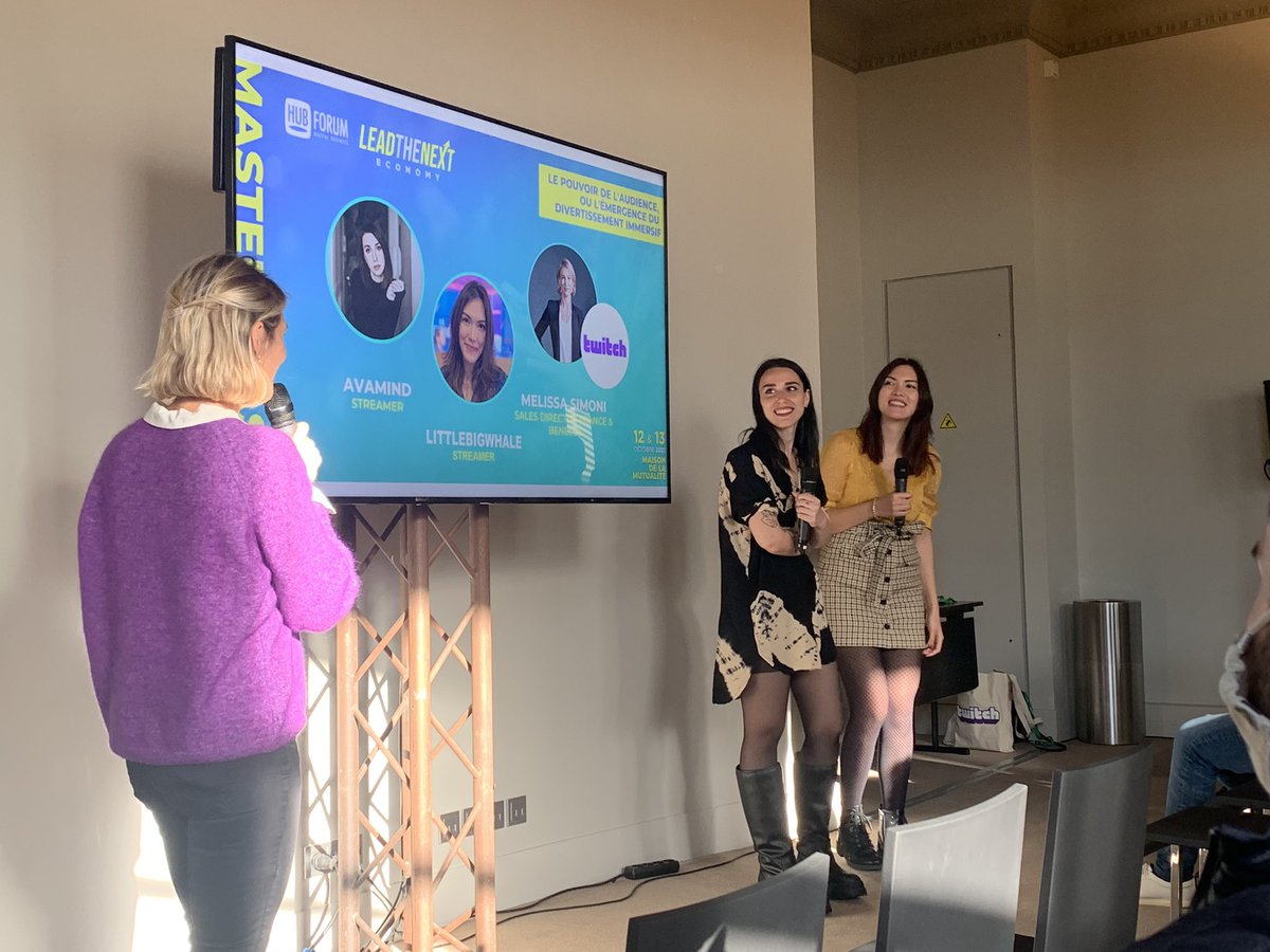 Masterclass <a href="/TwitchFR/">Twitch FR</a> hyper interessante sur le pouvoir de l’audience avec en guest <a href="/avamind_/">AVA MIND</a> et <a href="/LittleBigWhale/">Marianne</a> animé par <a href="/melissa_simoni/">Melissa Simoni</a> 👾<a href="/hubforum/">FORUM HUB</a> 

#hubforum #nexteconomy #MBADMB