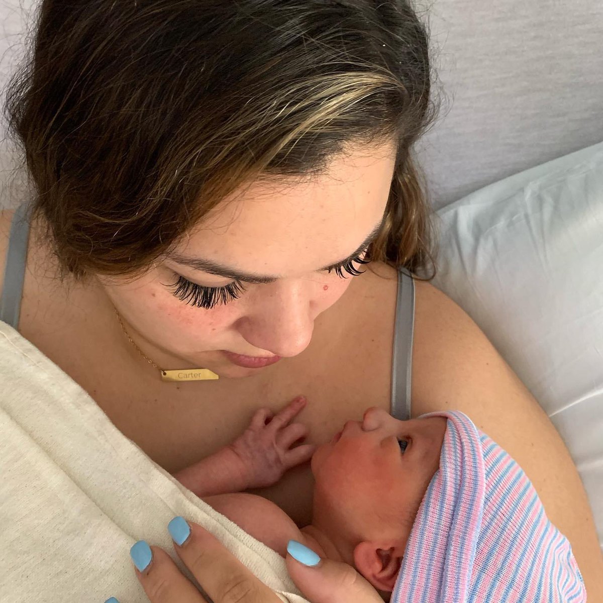 TinaLBarton's tweet photo. Our first grandchild is here! Meet Carter Allen Barton! @michiganstateu and @athletics_adams have a new fan. His Grammy and Poppy love him so much already! https://t.co/EoXE4ip6Qy