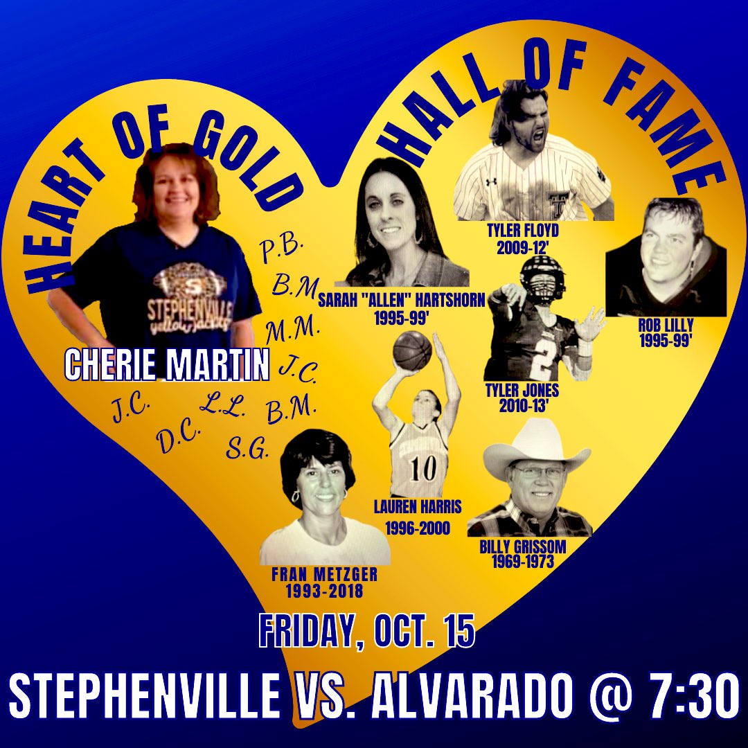 UPCOMING: 2nd District game Vs. Alvarado @ Tarleton Memorial Stadium! Bring your cans!! #HeartofGold #HallofFame #7-0