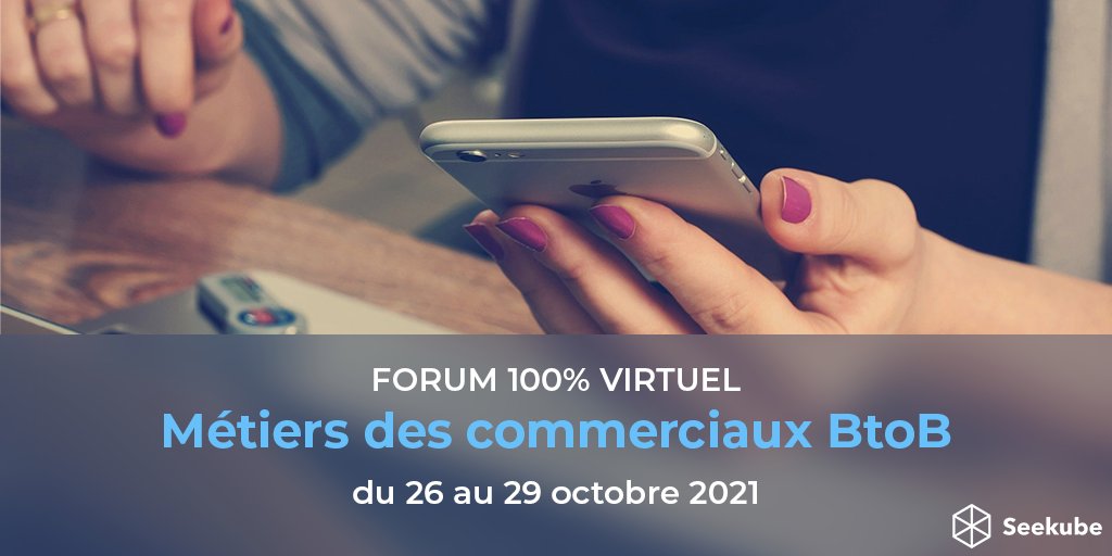 [NOUVEAU FORUM VIRTUEL] 🚀   Métiers des Commerciaux BtoB avec <a href="/hellowork/">Hellowork</a> !✅  60+ #offres de #CDI pour jeunes diplômés &amp; expérimentés  📅  RDV du 26 au 29 octobre sur Seekube 👉  Inscriptions : buff.ly/3AEeWcz 
#forumvirtuel #jobfair #recrutement #sales #commerciaux