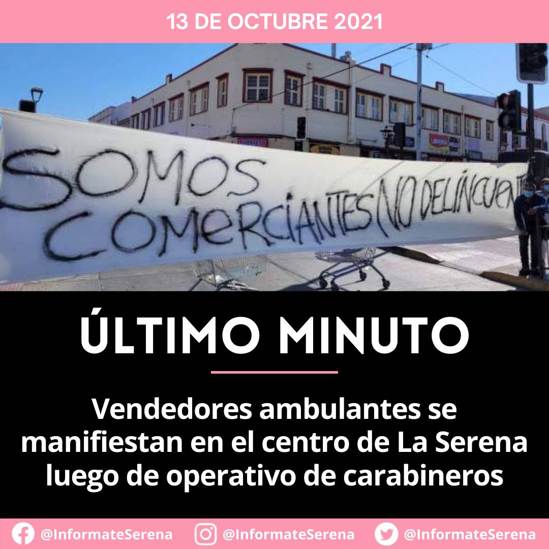 InformateSerena's tweet image. 🔴 ÚLTIMO MINUTO | Tras operativo de carabineros, vendedores ambulantes se manifiestan en el centro de La Serena. La intervención policial buscaba evitar la instalación de los vendedores.

¿Qué opinas al respecto?