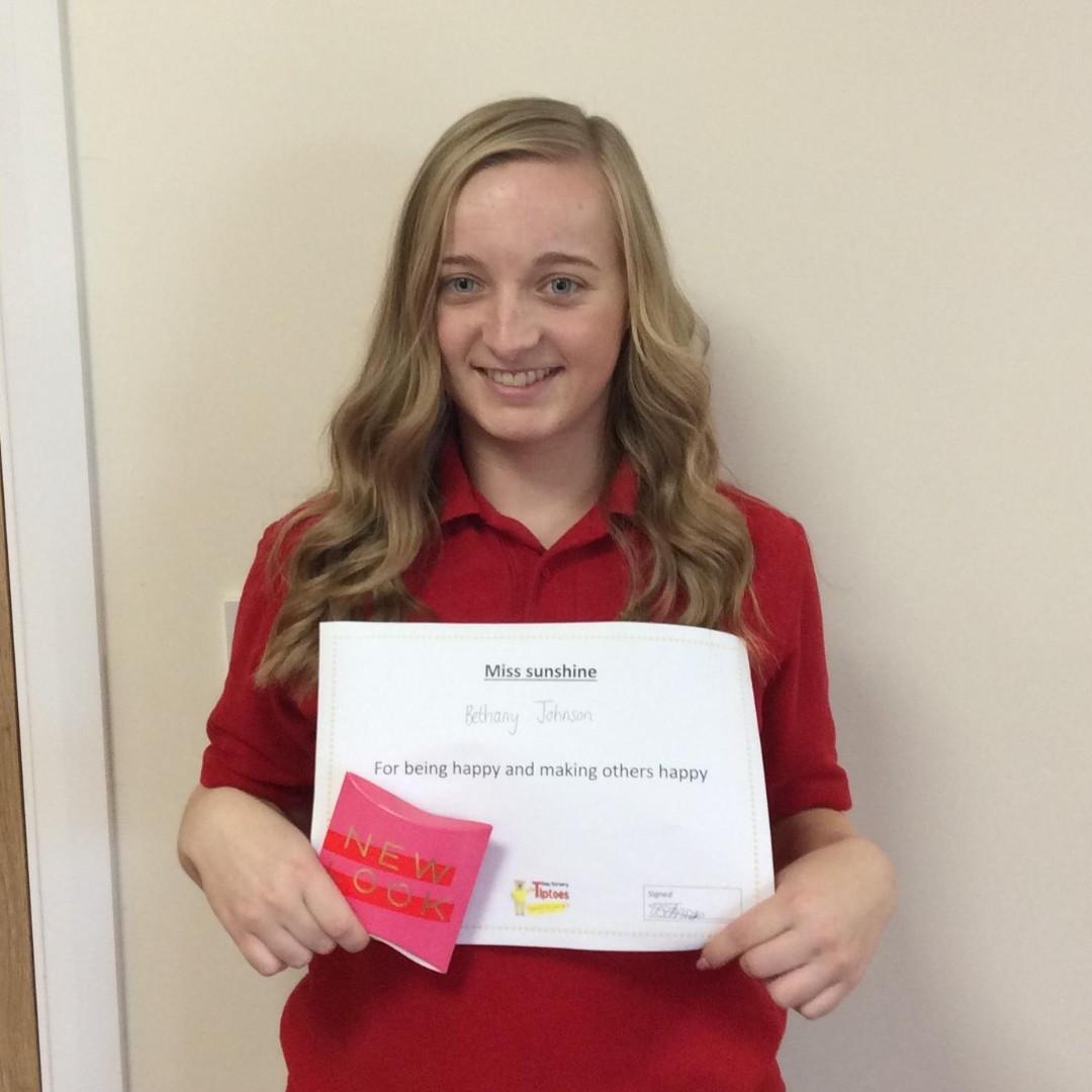 Todays health and Well Being award at Goole goes to Bethany Johnson for been little miss sunshine 😎
Always making others smile and always been happy - Well done !
