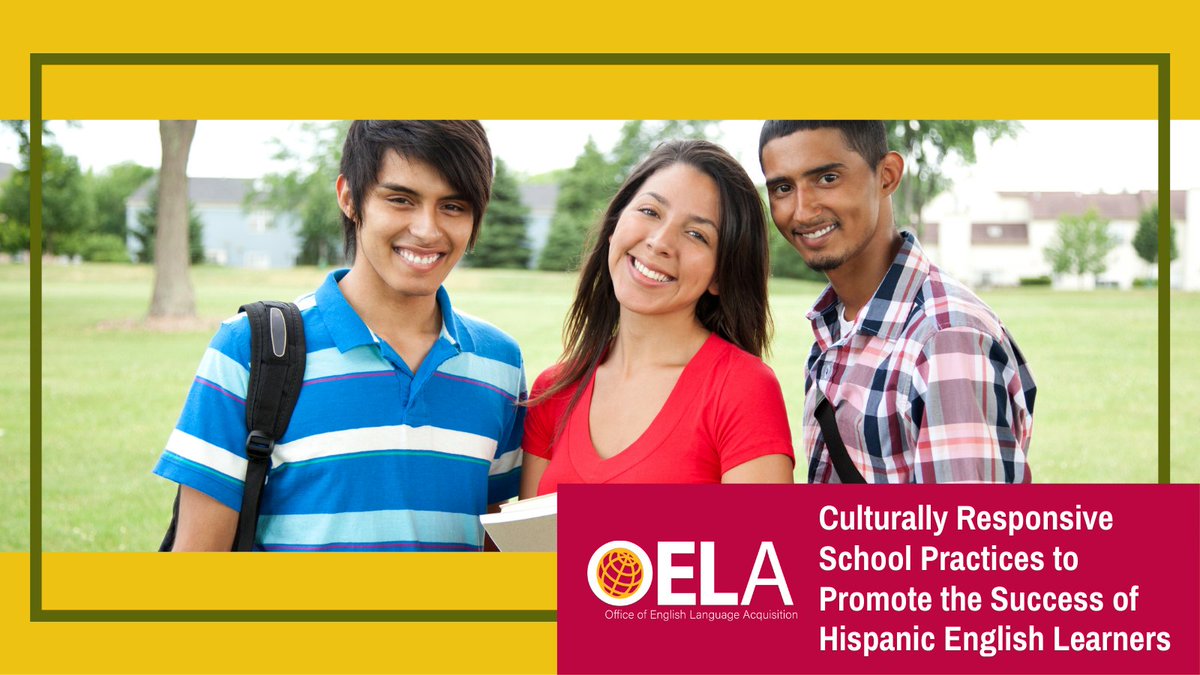 Culturally responsive school practices are not one-size-fits-all. Discover factors that impact the
social &amp; emotional well-being of #HispanicELs &amp; research-based strategies to establish
#culturallyresponsive school environments. Watch now: vimeo.com/467375892/3bef…