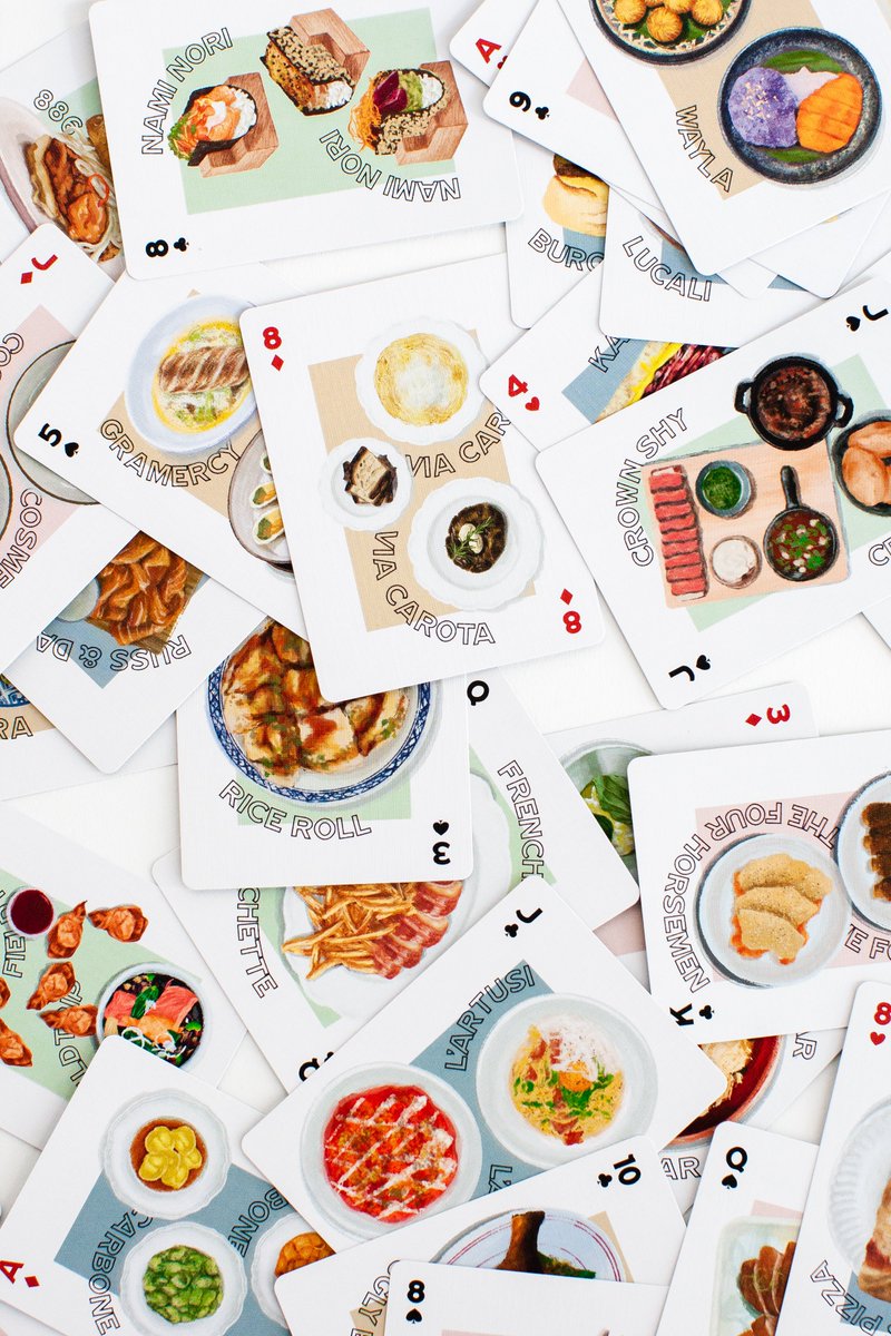 Physical card decks available on gourmandcommunity.com! A portion of the sales will go to support independent restaurants through ROAR (Restaurants Organizing Advocating Rebuilding)