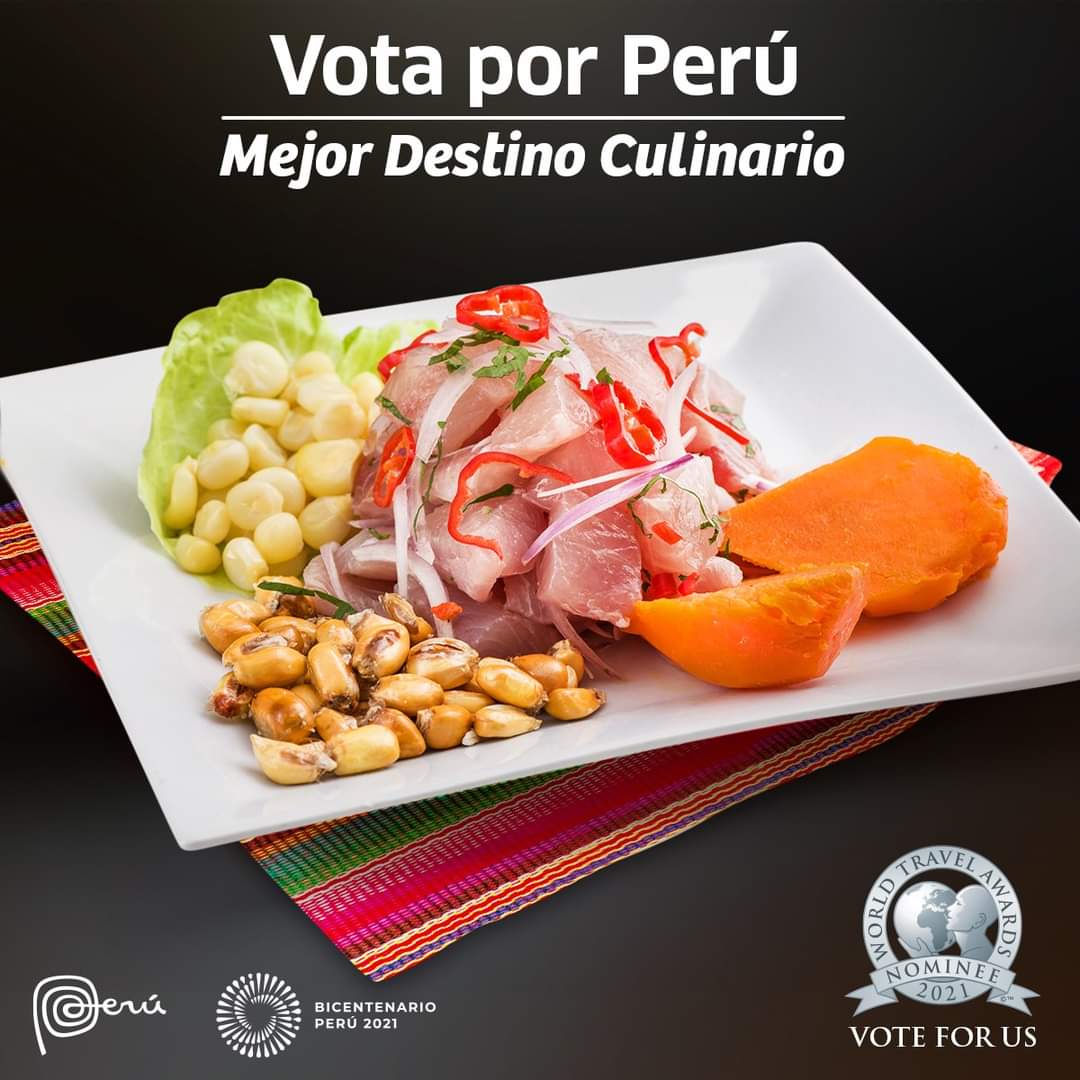 bit.ly/3D5B1Cy ¡Hagamos que el Perú sea el Mejor Destino Culinario del Mundo en los World Travel Awards  2021! Ingresa al enlace y demuestra el orgullo que sientes por nuestra exquisita gastronomía. 🔝🇵🇪 #MarcaPerú #WTA2021 #GastronomíaPeruana   #ConRecutecuyBuenSabor