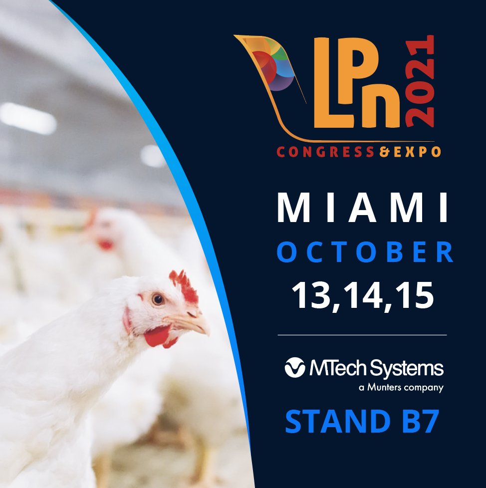 Hola Miami! Estamos contentos de estar de vuelta en los shows presenciales y poder mostrarles de primera mano la mejor solución para productores avícolas en LATAM y en el mundo.
¡Si estás en el #LPNCongress 2021 ven a saludarnos!