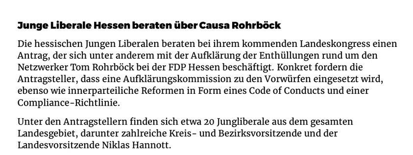 ChristianFuchs_'s tweet photo. Die @julishessen wollen in der Causa #RechtesPhantom aufräumen. 

Mit Politiker:innen der FDP, die mit Tom #Rohrböck zusammengeatbeitet haben, sehen sie "keine Grundlage mehr für eine Zusammenarbeit und halten diese Personen für nicht länger in ihren Ämtern tragbar." https://t.co/wyu2f5VLtc