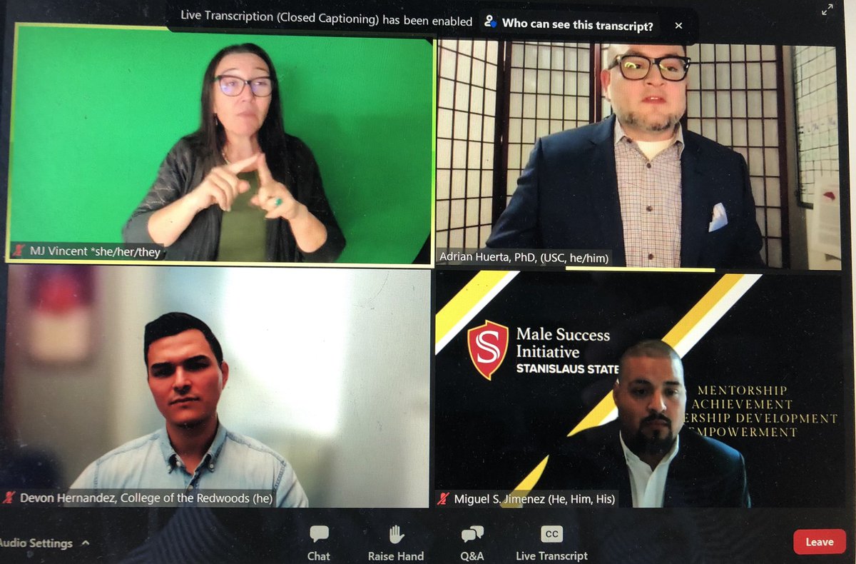 dcastronoguez's tweet image. Outstanding panel discussion on men of color by Miguel Jimenez, Devon Hernandez, and @AdrianHuertaPhD! 
#CSUStudentSuccessNetwork
#EquityNowintheCSU
#CSUStudentSuccess2021