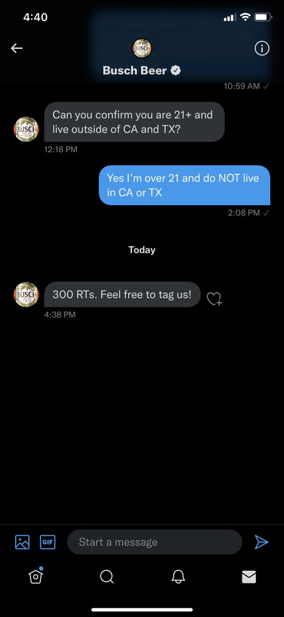 JPatrick44's tweet photo. @BuschBeer 300 RTs   I need a little help @twitter https://t.co/5OIh1cIQGc