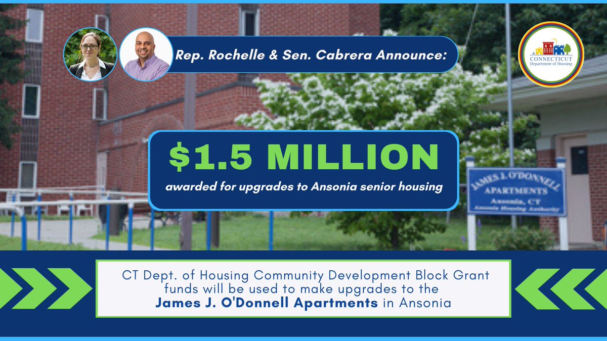 So very proud to help secure $1.5 million in funding to improve senior housing in Ansonia. A warm thank you to <a href="/GovNedLamont/">Governor Ned Lamont</a>, Senator <a href="/Cabrera4CT/">State Senator Jorge Cabrera</a>, Dept. of Housing Commissioner Mosquera-Bruno, and local officials for the partnership to deliver for our seniors!