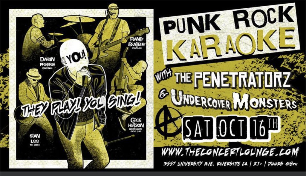 Dangerous Darrin Shw (@dangerousd_show) on Twitter photo This Saturday me & the <a href="/PRK_LA/">Punk Rock Karaoke LA</a> fellas rock #Riverside #CA and #theconcertlounge - <a href="/romanosconcerts/">The Concert Lounge</a> WE play, YOU sing!! #punk hits only!! Get there early, have a 🍺 & sing a tune. @GregHetson <a href="/slee9383/">Stan Lee</a> <a href="/RandyBradbury/">Randy Bradbury</a> #InlandEmpire RT This Saturday me & the <a href="/PRK_LA/">Punk Rock Karaoke LA</a> fellas rock #Riverside #CA and #theconcertlounge - <a href="/romanosconcerts/">The Concert Lounge</a> WE play, YOU sing!! #punk hits only!! Get there early, have a 🍺 & sing a tune. @GregHetson <a href="/slee9383/">Stan Lee</a> <a href="/RandyBradbury/">Randy Bradbury</a> #InlandEmpire RT