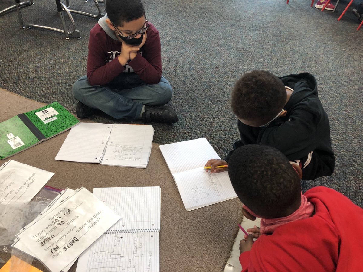 These Ss used their math tools, a number line, and each other to persevere through compare problems today. <a href="/NealBlueCrabs/">Mary B. Neal Elementary School</a>
