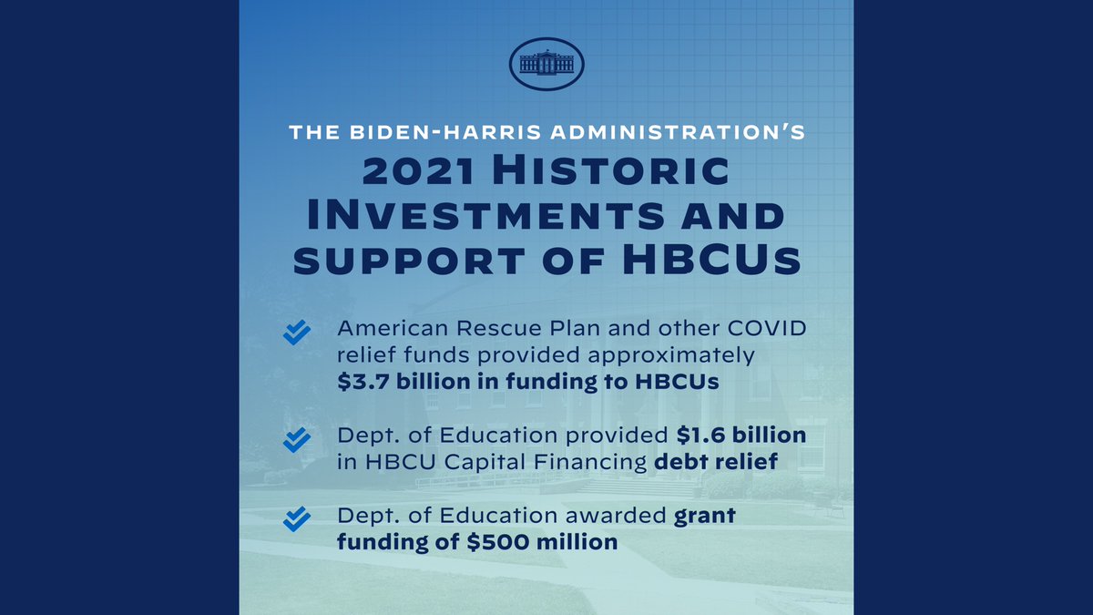 NiaPage46's tweet photo. The Biden-Harris Administration is committed to supporting HBCUs. As an #HBCU graduate and #Spelman alumna, I am thankful for the continued investment into HBCUs by this Administration. 👩🏽‍🎓💁🏽‍♀️

Read the facts ⬇️

https://t.co/RPgyV7tFcV https://t.co/XQtIWA69o1