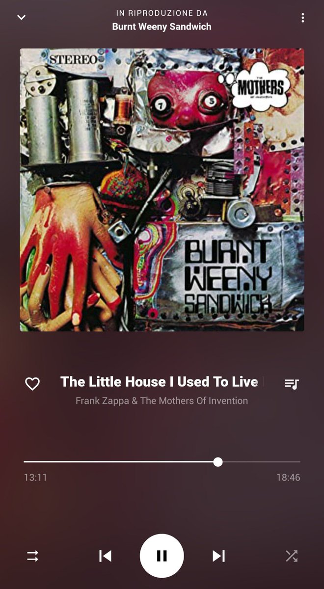 FMFranceschelli's tweet photo. #StaseraSuonaCosì con uno dei vertici dell'arte di #FrankZappa e, direi, della musica del 900: The Little House I Used To Live In, tratto da Burnt Weeny Sandwich (1970). Brano strumentale non catalogabile, presenta il più bel contributo di un violino alla storia della musica rock https://t.co/ELUOre2uqU