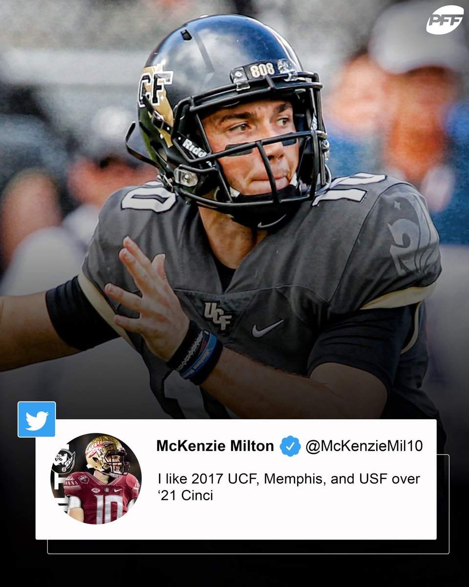 PFF_College's tweet image. Would 2017 UCF beat 2021 Cincinnati?