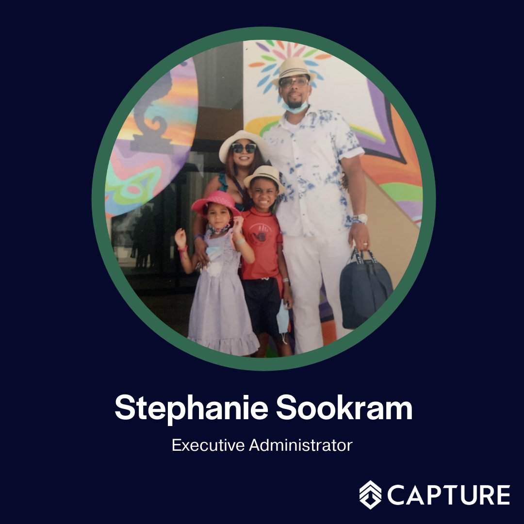 Take a break from your workday and meet Capture Team Member, Stephanie Sookram! She serves as our Executive Administrator and is based in Columbus, Ohio. One fun fact about Stephanie is that she can draw portraits of people and animals.