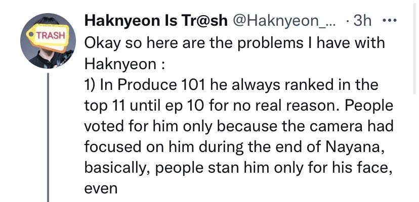 (⚠️) REPORT

x.com/haknyeon_sucks…

เดอะบี ช่วยกันรีพอร์ตแอคนี้กันนะคะ เขามีการพูดจาไม่ดีแย่ๆใส่ฮักนยอนด้วยอคติส่วนตัวของตัวเองล้วนๆเลย ใครมีแอคมากกว่า 1 กดสลับแอคก่อนแล้วค่อยกดรีพอร์ต ถ้าใช้แอคเดียวกดรัวๆอาจจะทำให้แอคเราสแปมเองได้ ถ้ามีแอคเดียวควรเว้นช่วง 5-10 นาทีแล้วกดใหม่