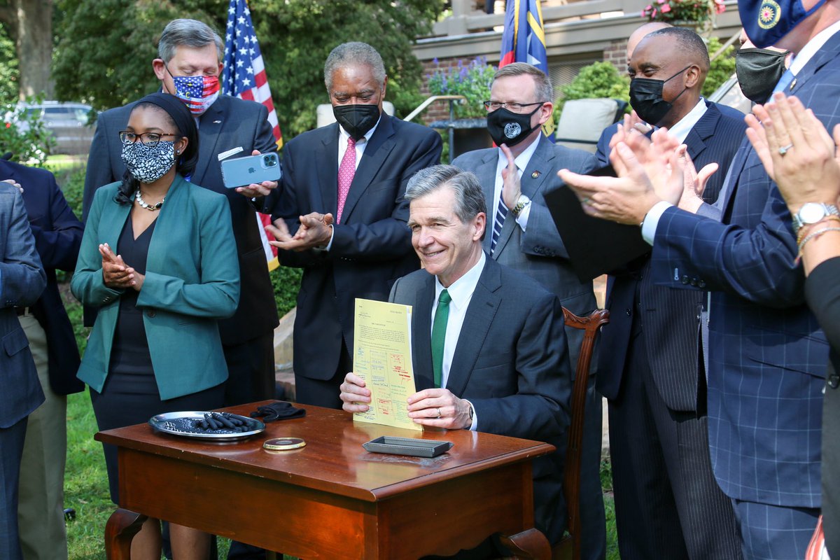 Today, North Carolina moves strongly into a reliable and affordable clean energy future. Gov. Cooper signed HB 951 which requires the Utilities Commission to take steps needed to get the state a 70% reduction in carbon emission by the year 2030 and to carbon neutrality by 2050.