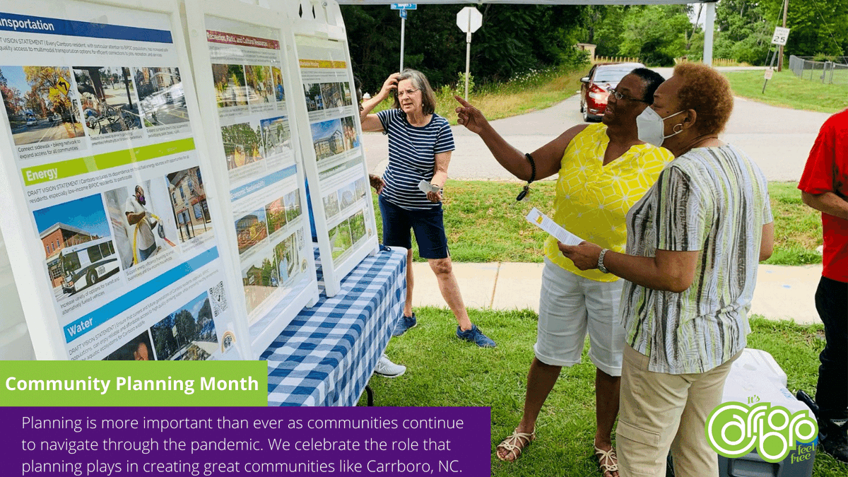 CarrboroGov's tweet photo. The Town of Carrboro has joined in the celebration of National Community Planning Month by proclaiming October as #CommunityPlanningMonth.
Read Mayor @lydialavelle's proclamation 👉 https://t.co/19FJca0oBq
@APA_Planning @DCRPcarolina @OCNCGOV
#Carrboro #CommunityPlanning https://t.co/QfGl5wqeGy