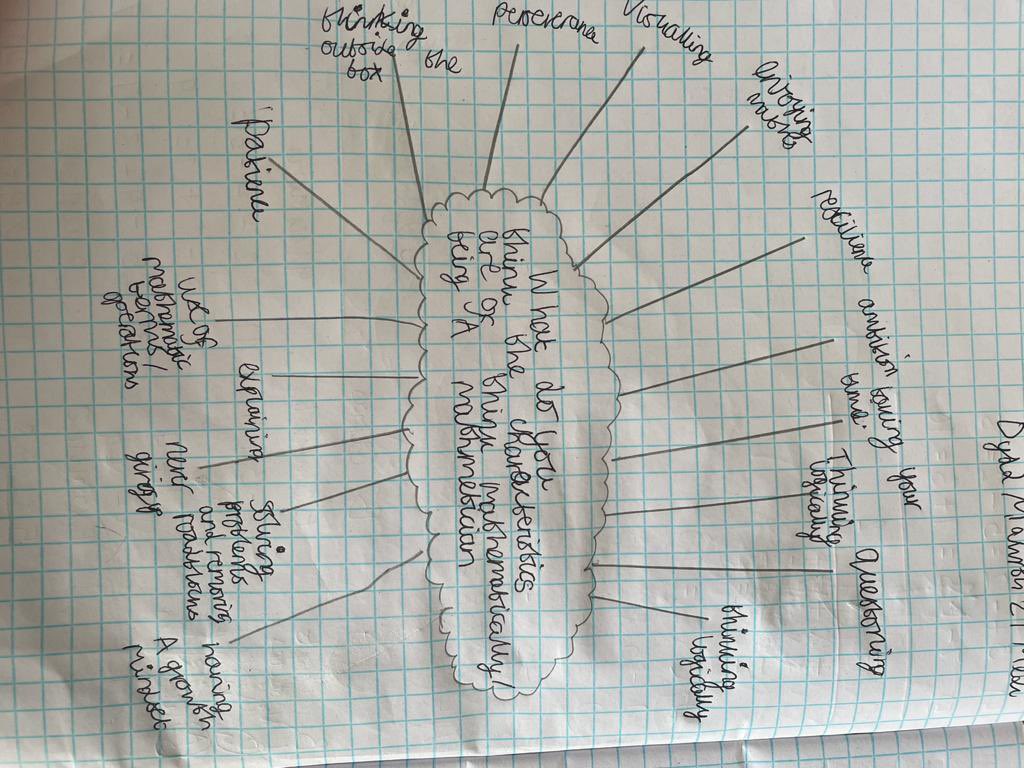 Maths Department (@bassaleg_maths) on Twitter photo Recently, Mrs Hockridge’s Year 7 class have discussed what they think the characteristics are of thinking mathematically. <a href="/MrJFord/">Mr J Ford</a> Recently, Mrs Hockridge’s Year 7 class have discussed what they think the characteristics are of thinking mathematically. <a href="/MrJFord/">Mr J Ford</a>