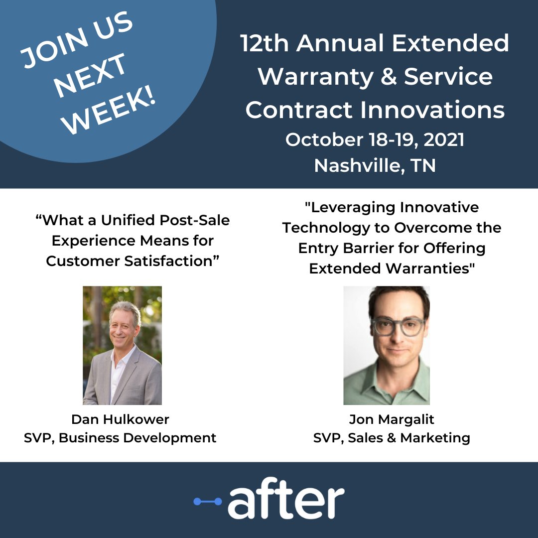 AfterInco's tweet photo. #Afterinc, Platinum Sponsors at the upcoming 12th Annual Extended Warranty & Service Contract Innovations Conf. in Nashville, TN has some exciting news here! https://t.co/mN6EtAwyDu.
.
#QuickSuite #customerlifecycle #QuickReg #QuickCover #QuickClaim #QuickInsights #QuickRenew https://t.co/WKhGrsCDjb