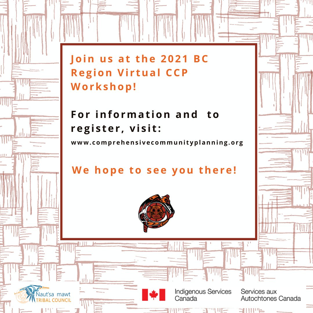 REFBC's tweet photo. We’re excited to be a guest at the 2021 BC Region Virtual Comprehensive Community Planning Workshop.
The event is open to any BC First Nation working on a CCP or curious to learn more.
Info: https://t.co/PR1x8GdutT #CCPWorkshop https://t.co/OMtQ23gF6D