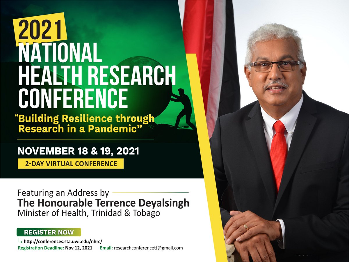 There is still time to register for the National Health Research Conference. Click the link for further details: conferences.sta.uwi.edu/nhrc/registrat…