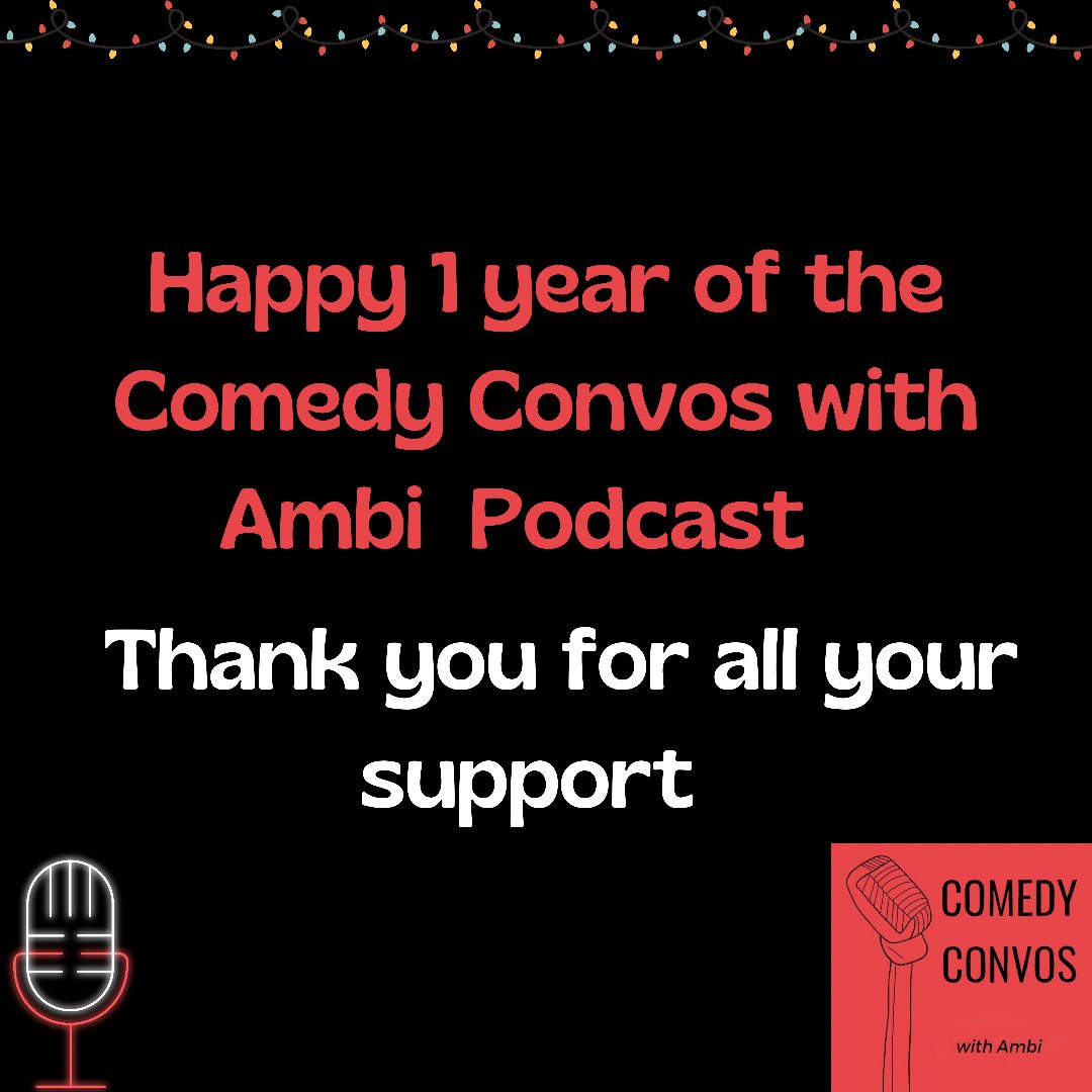 comedyconvospod's tweet photo. Happy 1 year anniversary to Comedy Convos with Ambi! 

I have loved speaking with every comic and getting to know them. I can’t wait for all the future episodes and conversations ❤️ https://t.co/iotC0XLacM