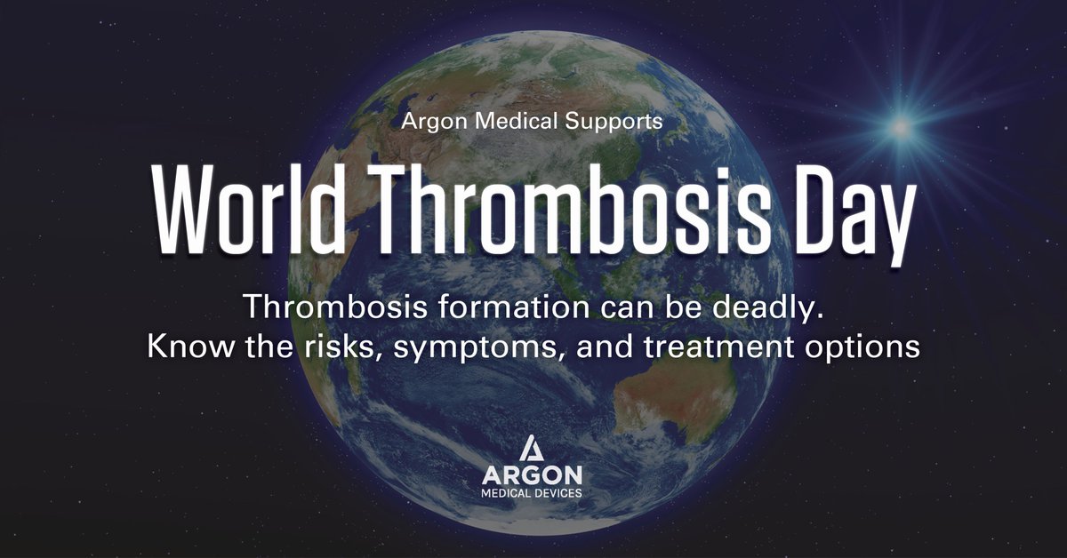ArgonMedical's tweet image. Argon supports #WorldThrombosisDay to raise awareness of conditions such as #PE and #DVT. Thrombosis formation can be deadly if undetected. Know the risks, symptoms, and treatment options to help potentially save your life or someone you know. #WTDay21

bit.ly/Worldthrombosi…